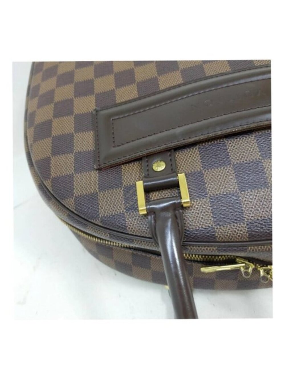 Authentic Louis Vuitton Nolita Damier Ebene Handbag Brown Leather Satchel Bag - Picture 9 of 16